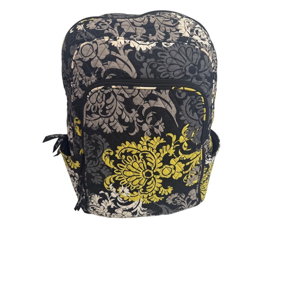 Vera Bradley Baroque Black/Yellow/White Laptop Backpack Full Size School
